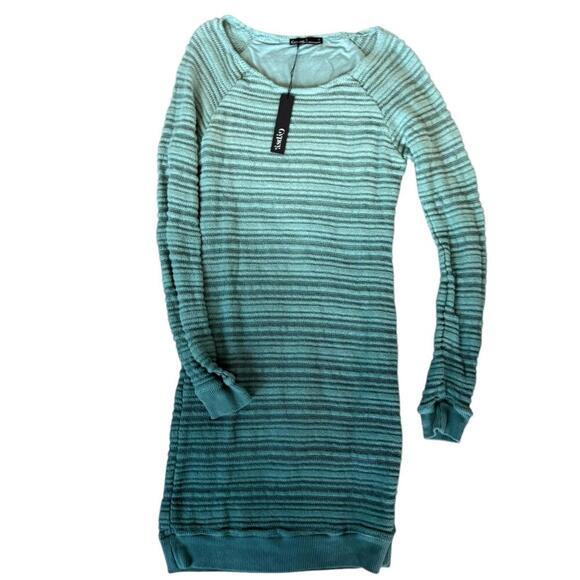 Gypsy 05 Teal Ombre Striped Sweater Dress – Size L (NWT) - Picture 1 of 5